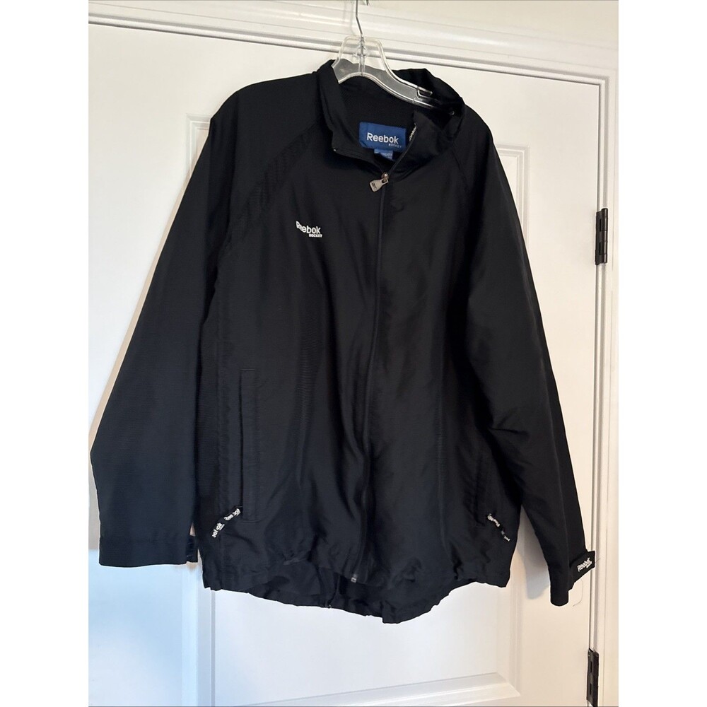 VTG Reebok Hockey Windbreaker Jacket ADULT LARGE Vented Full-Zip Lightweight